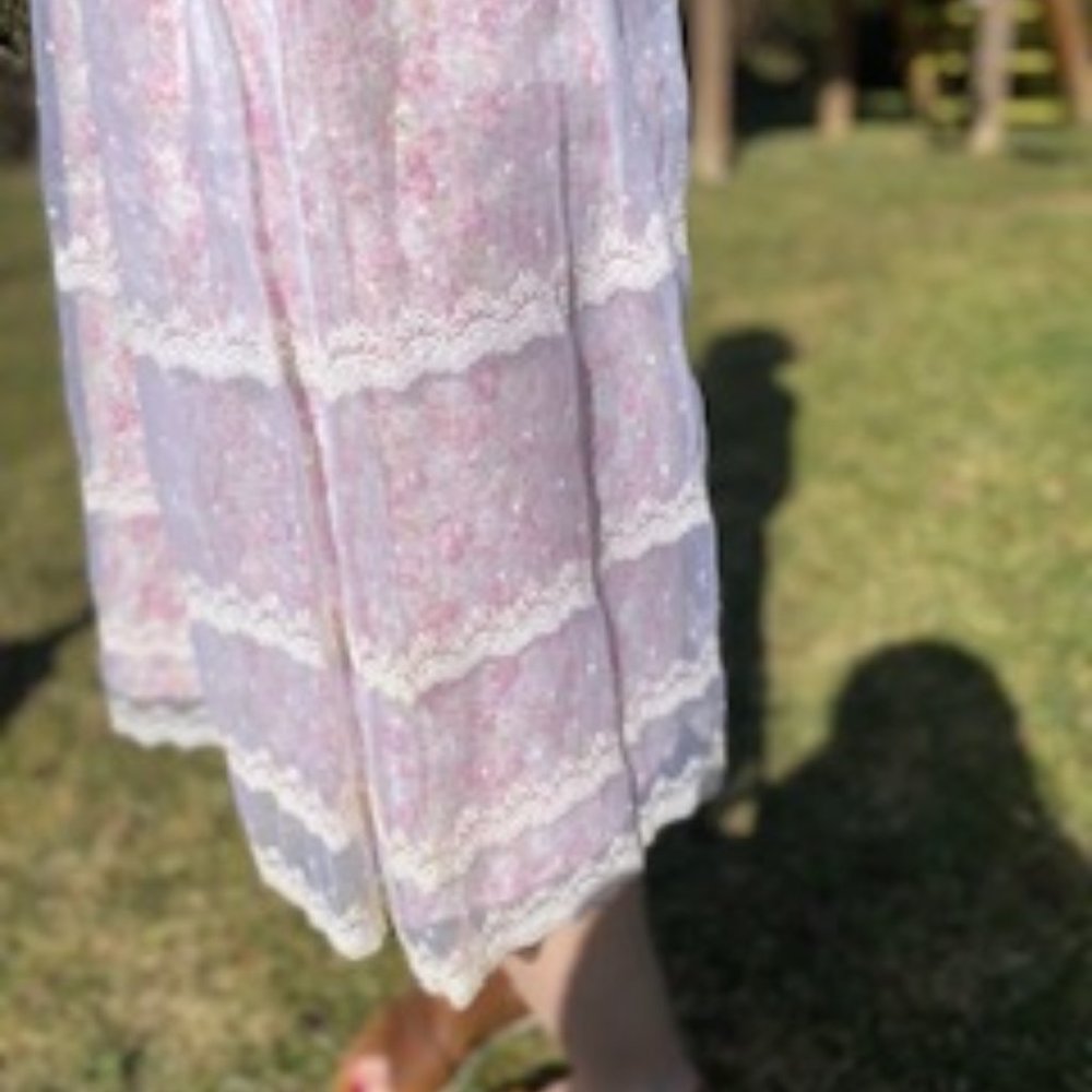 Floral Skirt With White Tulle Overlay Necessary Objects.